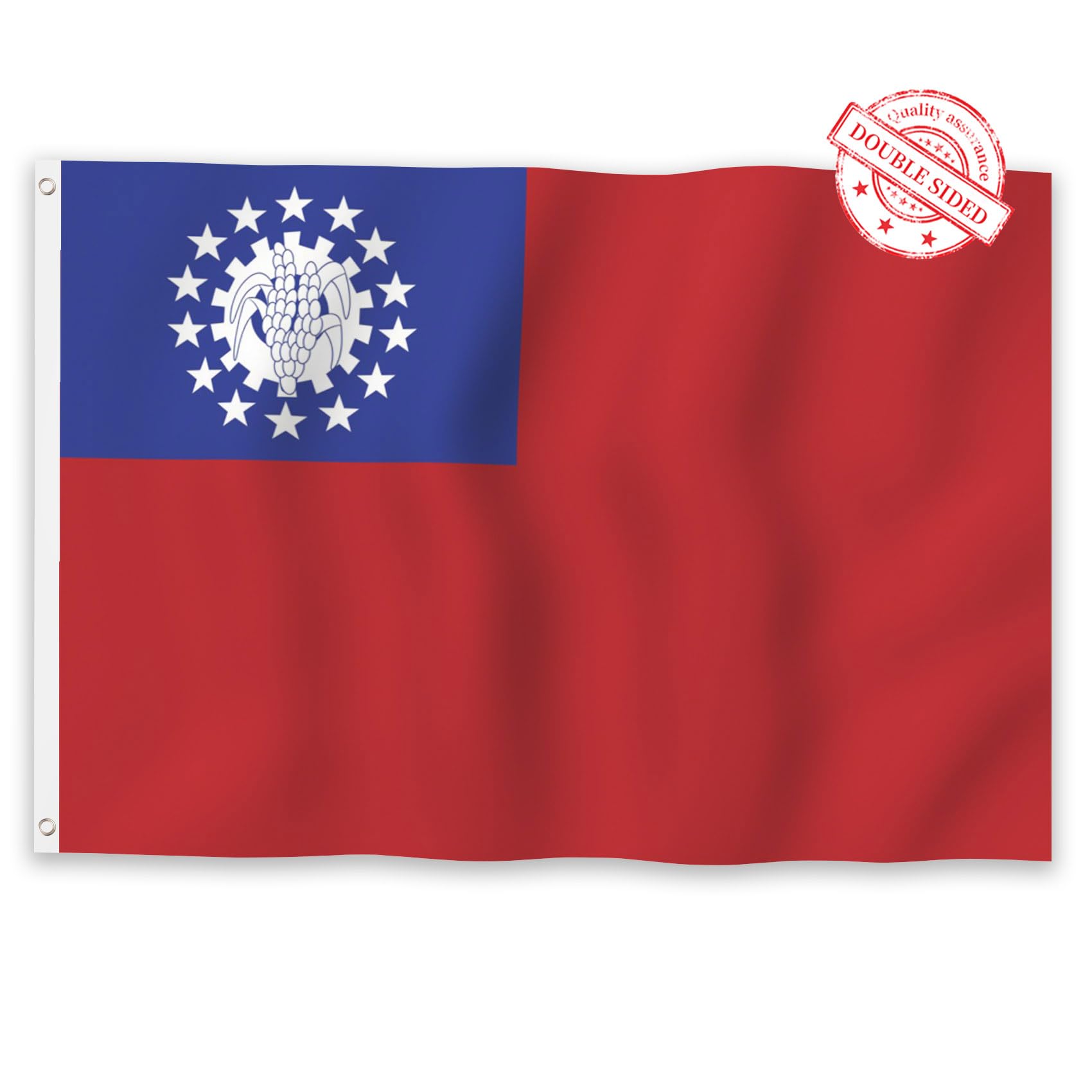 Drapeau Myanmar 180x300cm grand format double face avec oeillets pour exterieur - 7
