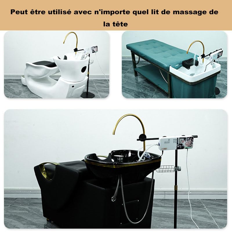 Appareil de Spa Portable pour la tête, dernière Version améliorée (2026) - Massage en Cascade Japonaise pour Salon/Maison, Réglable Hauteur/Angle pour Bacs à Shampoing