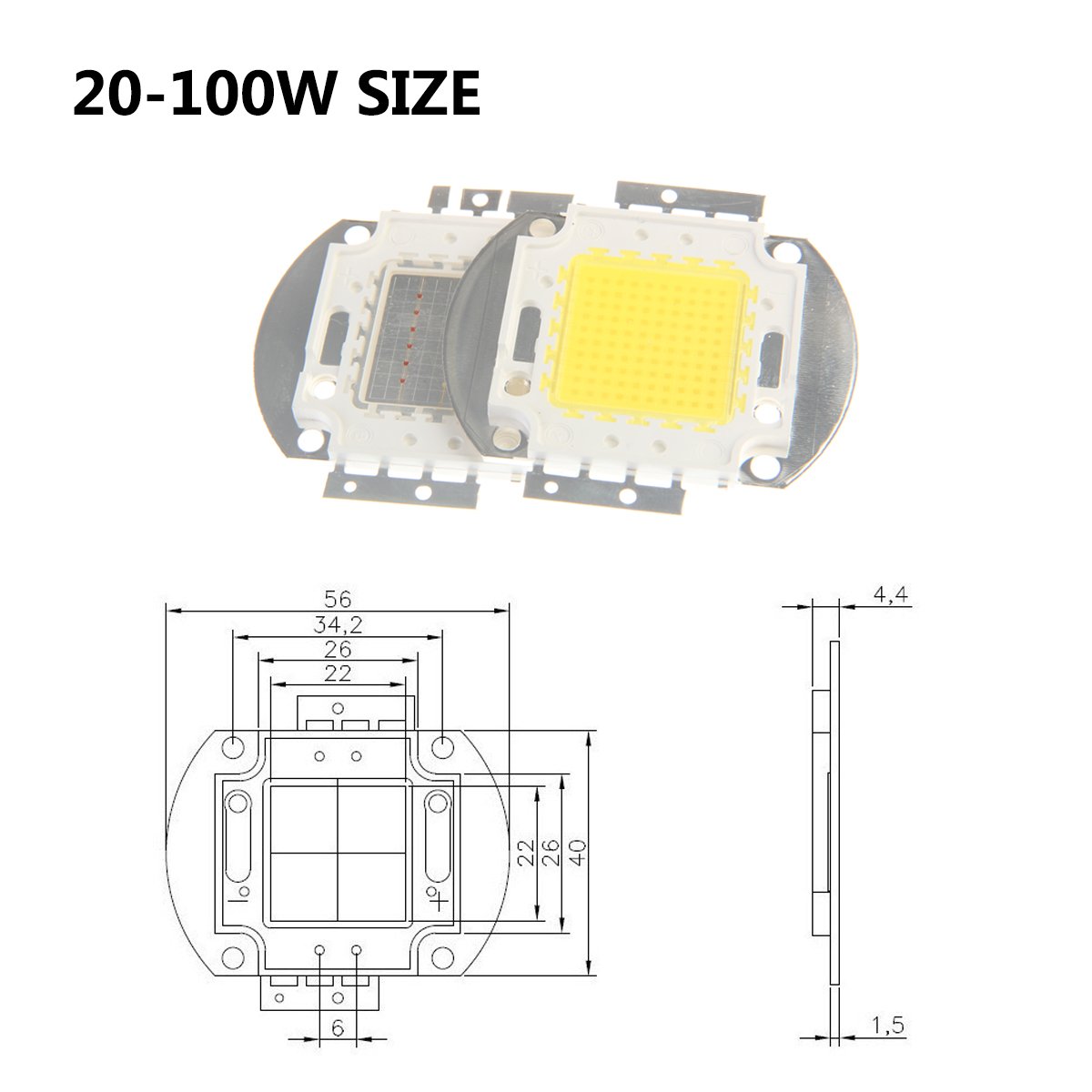 Chip LED ad Alta Potenza 20W Rosso Intensità Luminosa SMD COB Emettitore di Luce Componenti Diodo 20 W Lampadina Perline Lampada Illuminazione Fai da Te (Color : P) Far-Red Ir