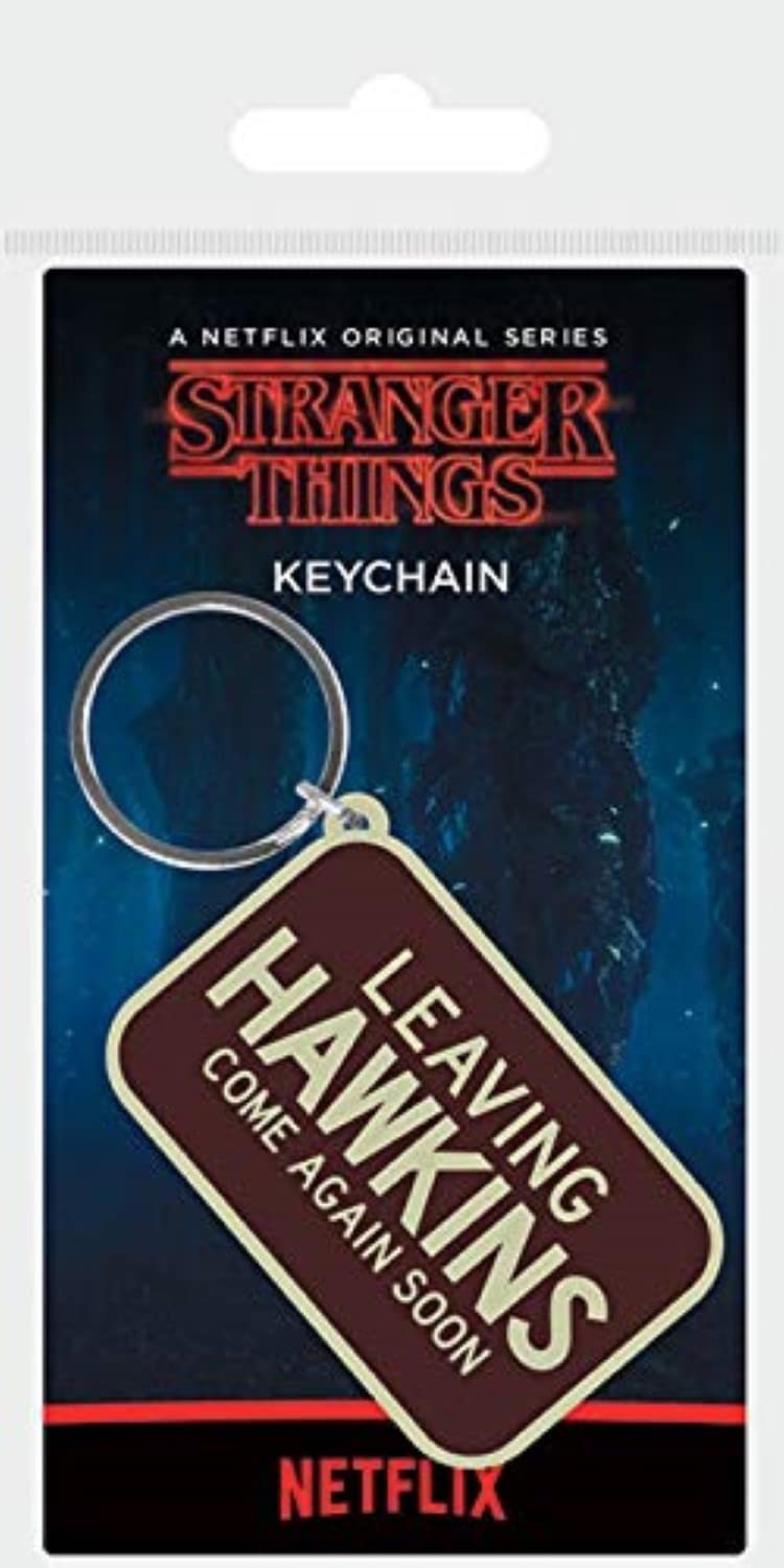 Pyramid International Stranger Things Rubber Keyring with Leaving Hawkins Design - Official Merchandise,Multi-colour,4.5 x 6cm