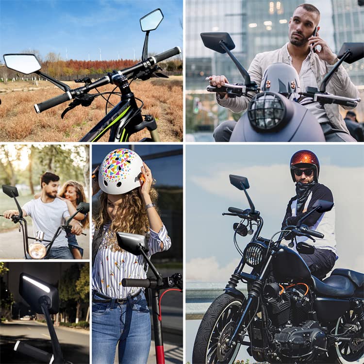 Rétroviseurs Vélo 360° - Paire De 2 - Miroir Guidon Réglable Pour VTT, Vélo Électrique, Trotinette