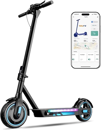 Scooter eléctrico para adultos, motor eléctrico de 600 W con neumático de 10 pulgadas, velocidad máxima de 25 MPH y rango de 31 millas, escooter