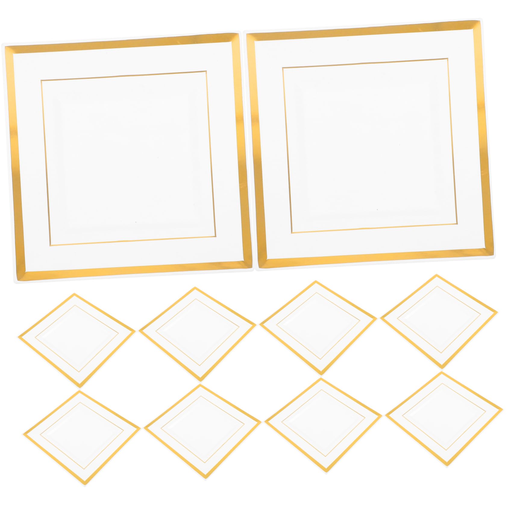 SOLUSTRE 10pcs Square Disposable Snack Tray Elegant Serving Platters for Fruits Desserts and Appetizers Stylish and Design for Parties Picnics and Home Use