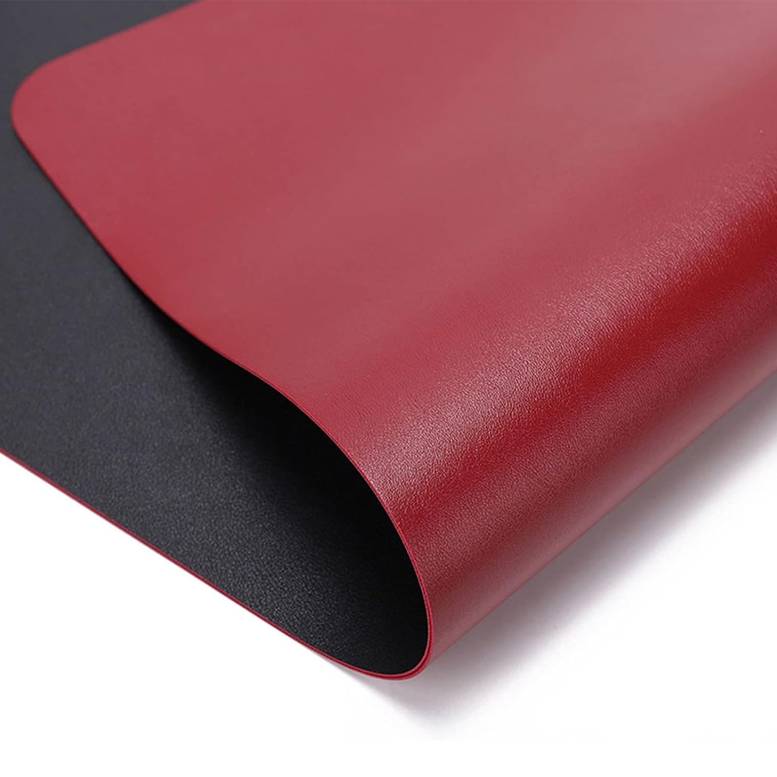 Tappetino Scrivania, Sottomano Scrivania, Tappetino per Mouse, Tappetino Scrivania Multifunzione Impermeabile In Pelle Pu, Protezione Da Scrivania.(Nero/Rosso,60x150cm/23.62x59.06in)