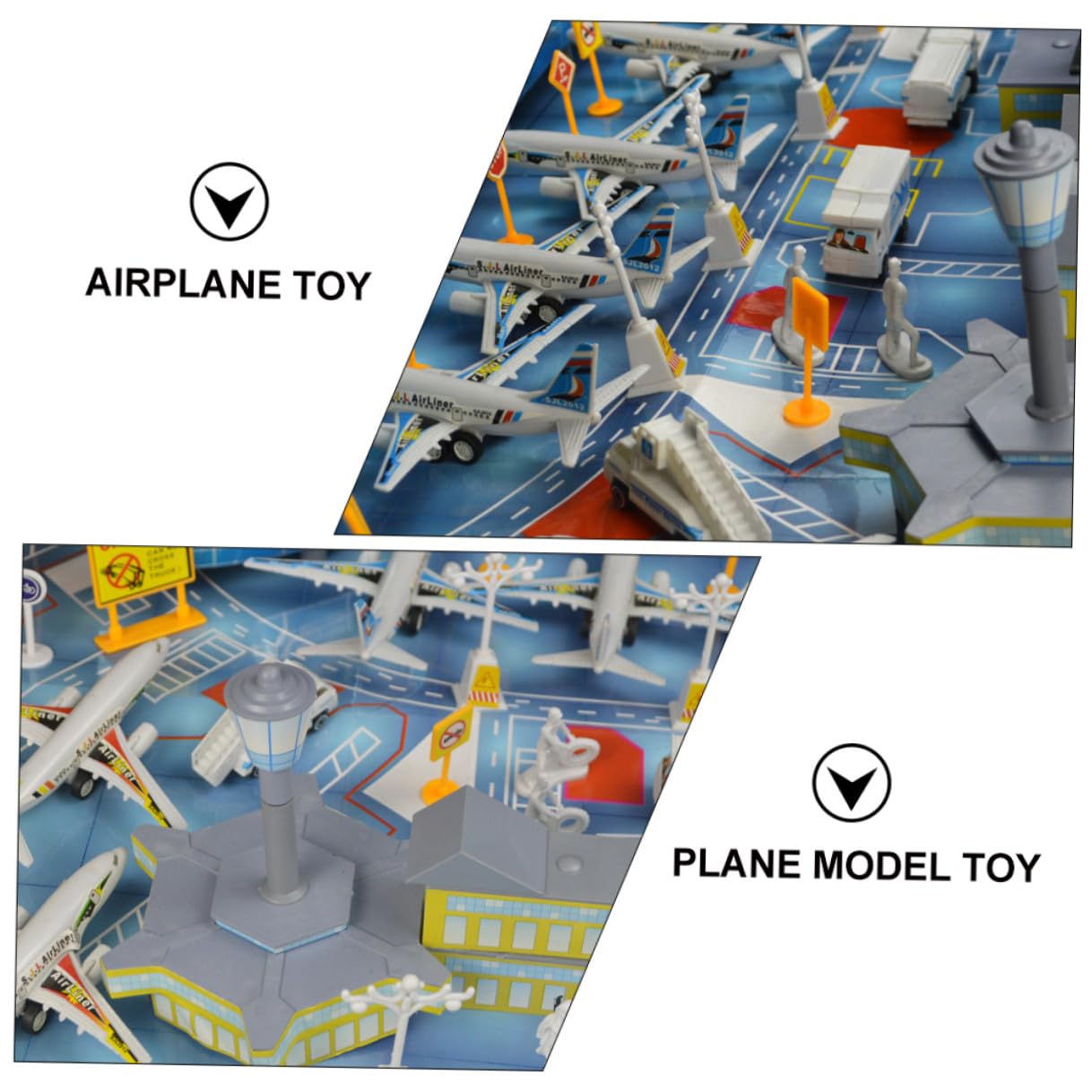 Set da Gioco Aeroporto Educativo per Ragazzo Ragazza in PVC con Aerei | Pvc, Scene di Simulazione Aeroplani, per Ragazzo Ragazza, Gioco Creativo e Interazione, Scenografia Aeroportuale