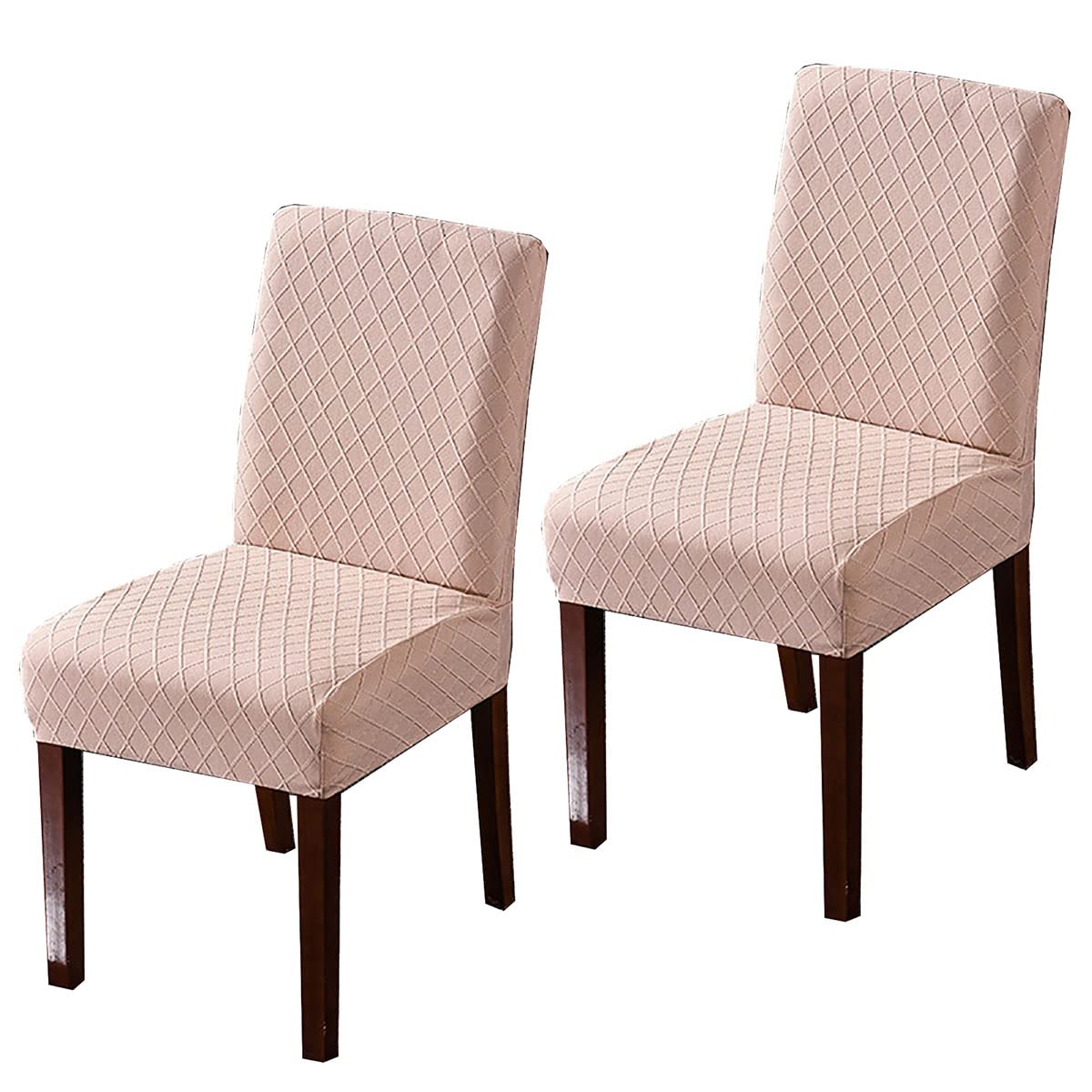 Housse de chaise salle à manger jacquard beige extensible de qualité supérieure