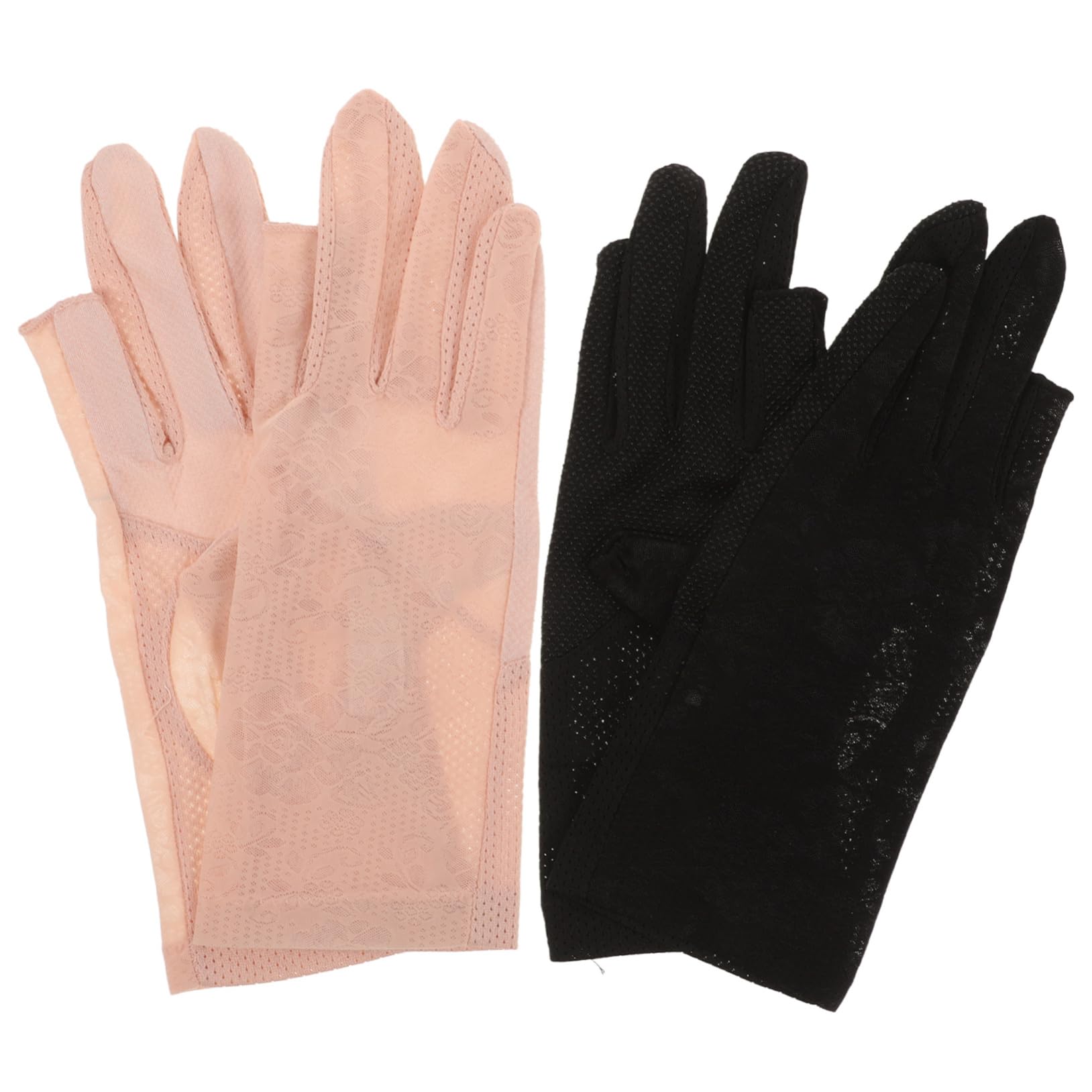 TOVINANNA 2 Pairs Wear Resistant Car Gloves Portable Thin Gloves for Outdoor Activities UV Protection Half Finger Design Comfortable Moisture Absorbing for Driving Jogging Climbing
