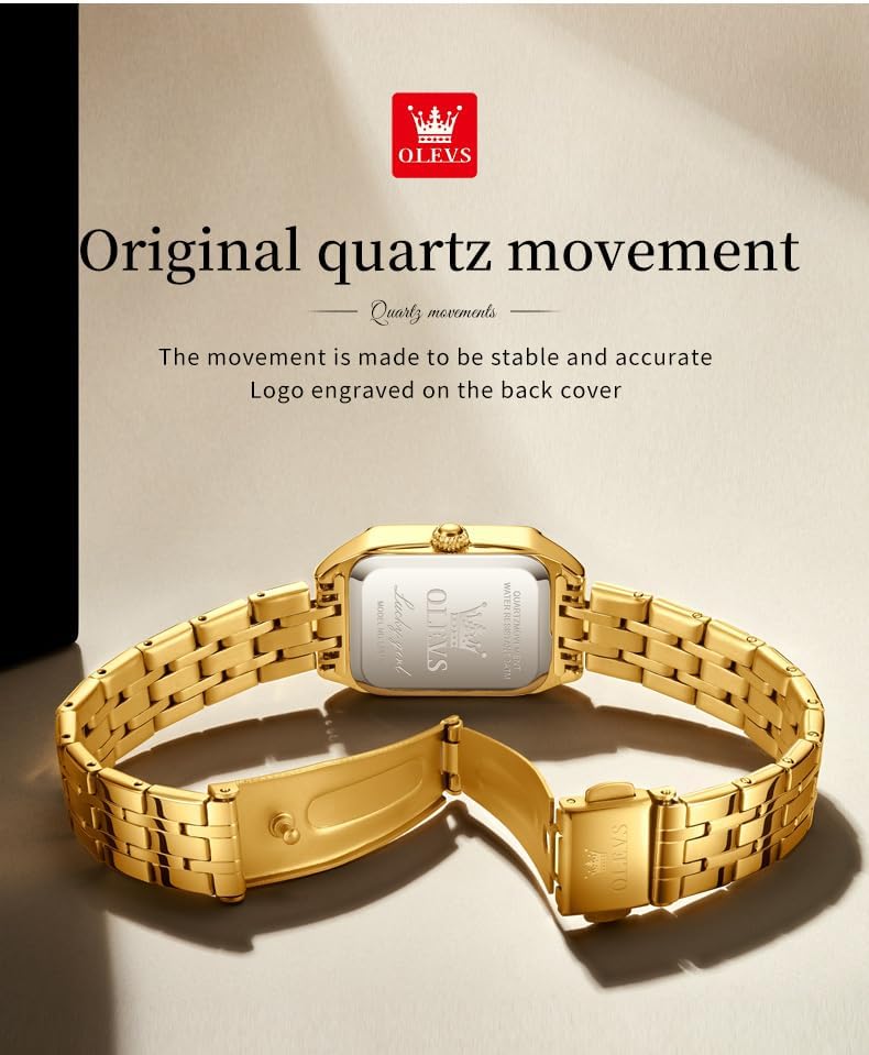 OLEVS Women Watches Business Dress Square Female Watches for Ladies Stainless Steel Waterproof Luminous Wrist Watch for Women - Image 4