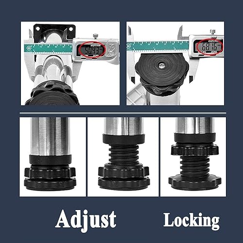 Miniatura 3 de Base de soporte para lavadora con 4 pies de acero inoxidable de alta resistencia (3.9 in), base ajustable multifuncional para secadora ajustable,