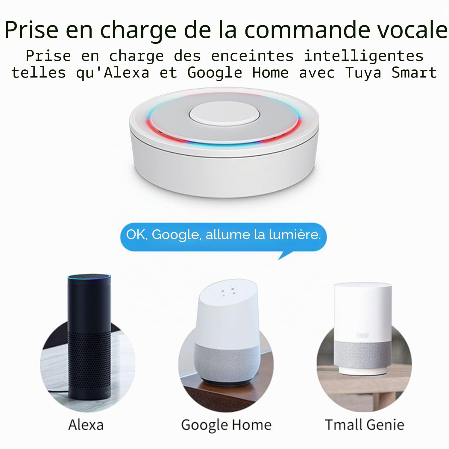 Tuya Zigbee Gateway Hub : pont Wi-Fi Smart Home, centre de contrôle à distance pour tous les produits Tuya Zigbee. Compatible avec Alexa, Google Assistant et Smart Life App