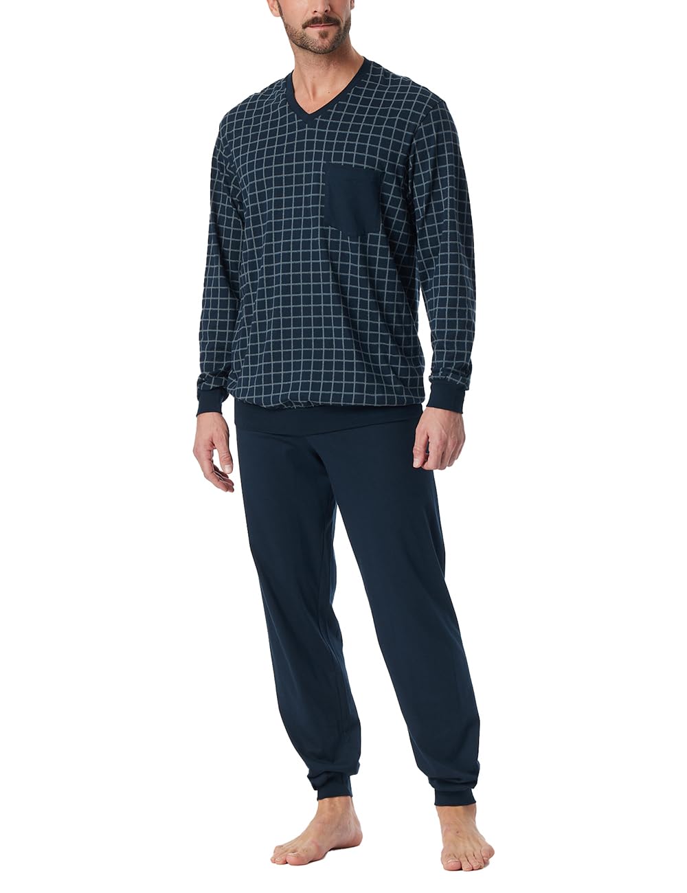 Schiesser Herren Schlafanzug lang mit Bündchen - Nightwear Set