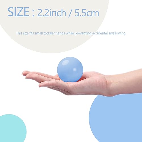 Miniatura 2 de Pelotas de bolas para niños, 500 unidades para niños, a prueba de aplastamiento, bolas de plástico para piscina de pelotas con 3 colores brillantes,