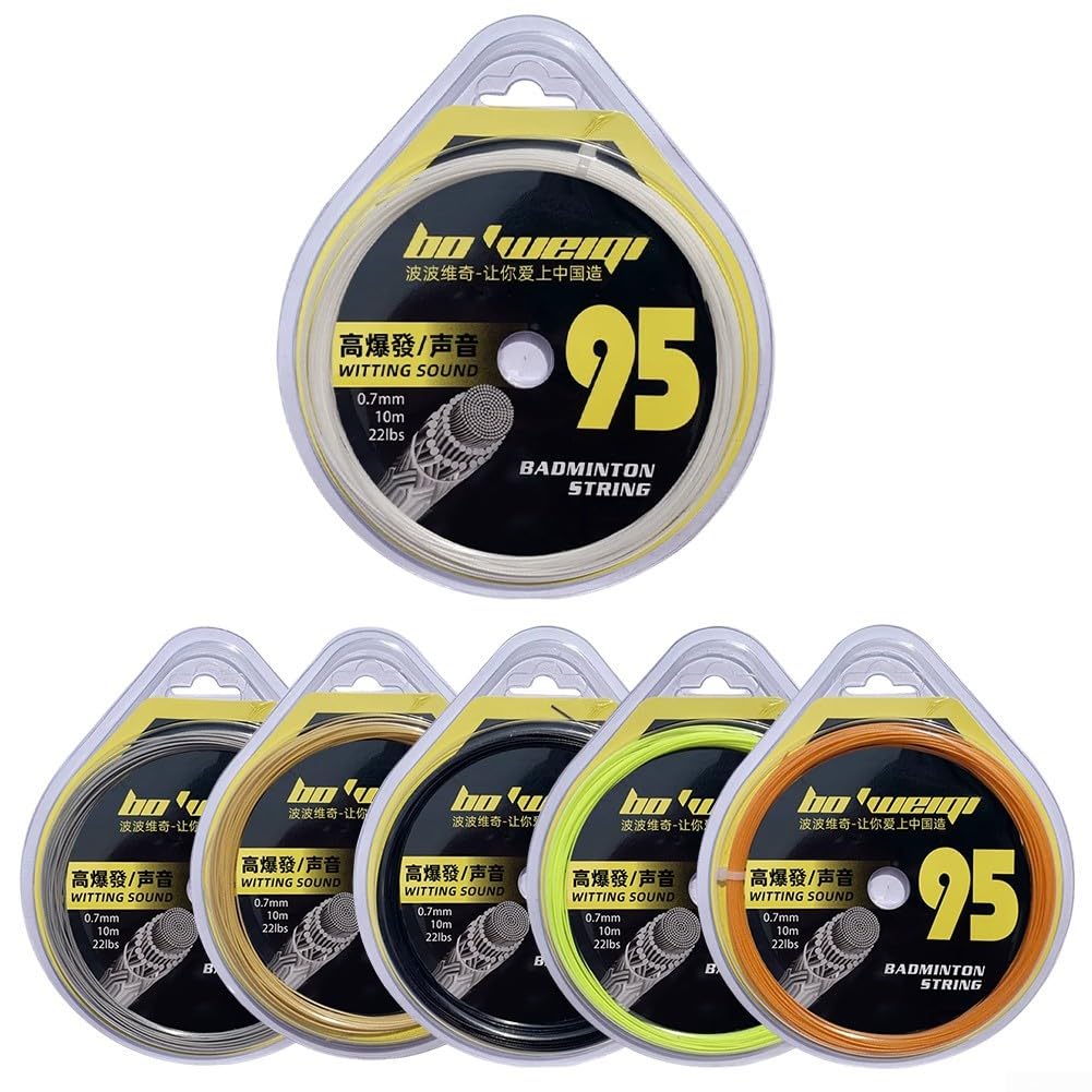 Cuerda de bádminton de 10 m de diámetro de 0,7 mm de diámetro, cuerda de raqueta de nailon de 22 a 28 libras de tensión en varios colores (blanco)