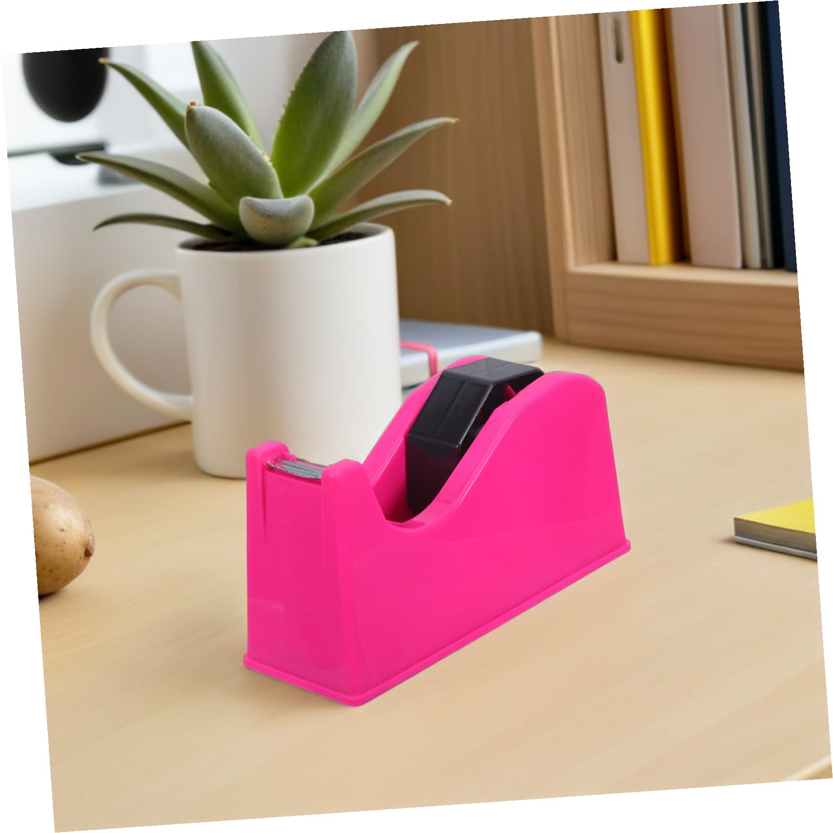 INOOMP 2 Pezzi Dispenser Supporto da Tavolo per e Nastro Adesivo con Doppio Base Antiscivolo Sostituzione Rapida con Nucleo 1"/3" per Lavoro D'ufficio e Scrivania