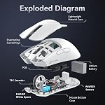 ATTACK SHARK X11SE Lightweight Wireless Gaming Mouse, 59g Tri-Mode BT/2.4G Wireless/Wired Gaming Mouse, PixArt PAW3311 Gaming Sensor, 22000 DPI, Office Mice for PC/Xbox/Win/Mac (White)