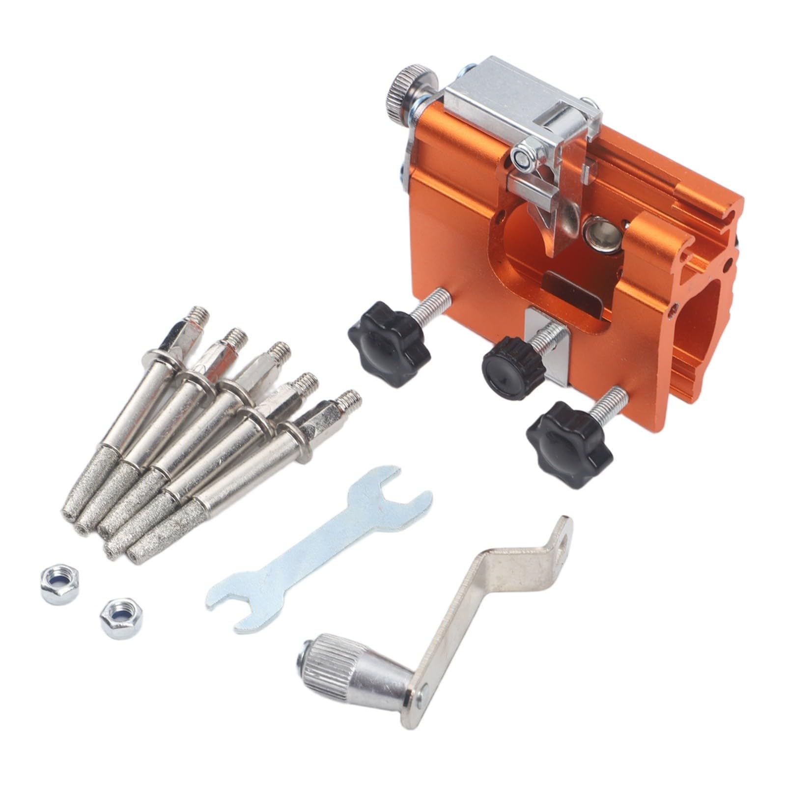 ZYWUOY Afilador de motosierra, plantilla de archivo de cadena para sierras de 8 a 20 pulgadas con guía de ángulo ajustable, herramienta de amoladora de manivela de aleación de aluminio
