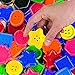 Fun Express Jumbo Buttons for Crafts Bulk Set - 94 Extra Large Plastic 8 Vivid Colors & Shapes | 2 Inch Big Buttons for Kids Classroom Activities, Sorting Games & DIY Art Projects