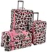 Rockland Luggage 3 Piece Printed Luggage Set, Pink Giraffe, Medium