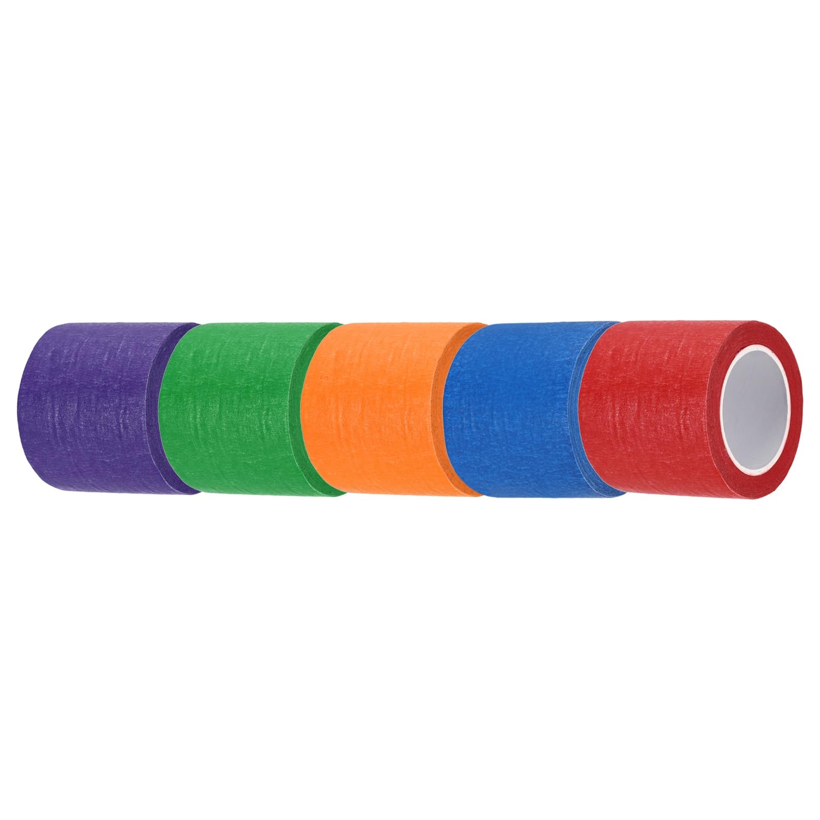 sourcing map 5pcs 2" x 11 Yard Colored Masking Tape Universal Crepe Paper Colorful Masking Painter Tape for Art Drawing DIY Handcraft Sealing, Dark Blue Dark Green Red Orange Purple