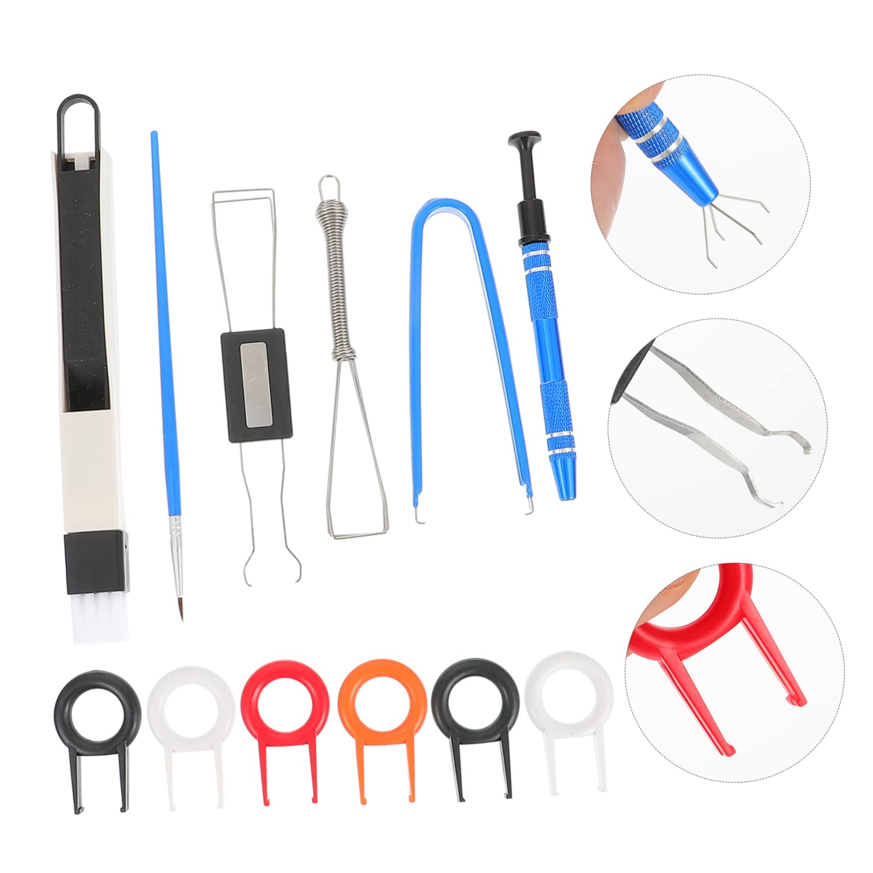 LALAFINA 1 Set Mechanical Keyboard Keycap Removal Tool Kit Cleaning Brush Puller Lubricant Pen