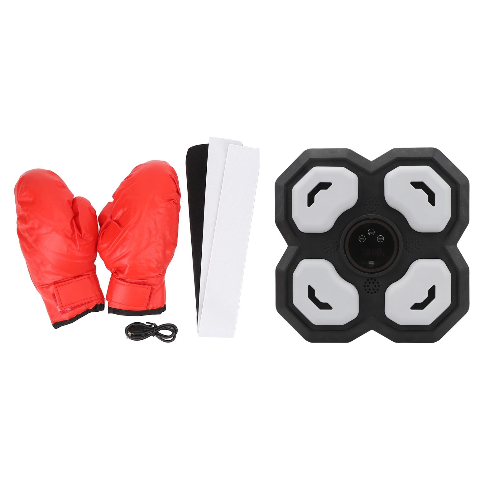 Asixxsix Máquina de Boxeo de Música Electrónica, Entrenador de Boxeo de Música Inteligente Montado en la Pared con Guante de Boxeo, Objetivo de Boxeo Electrónico, Objetivo de Perforación,