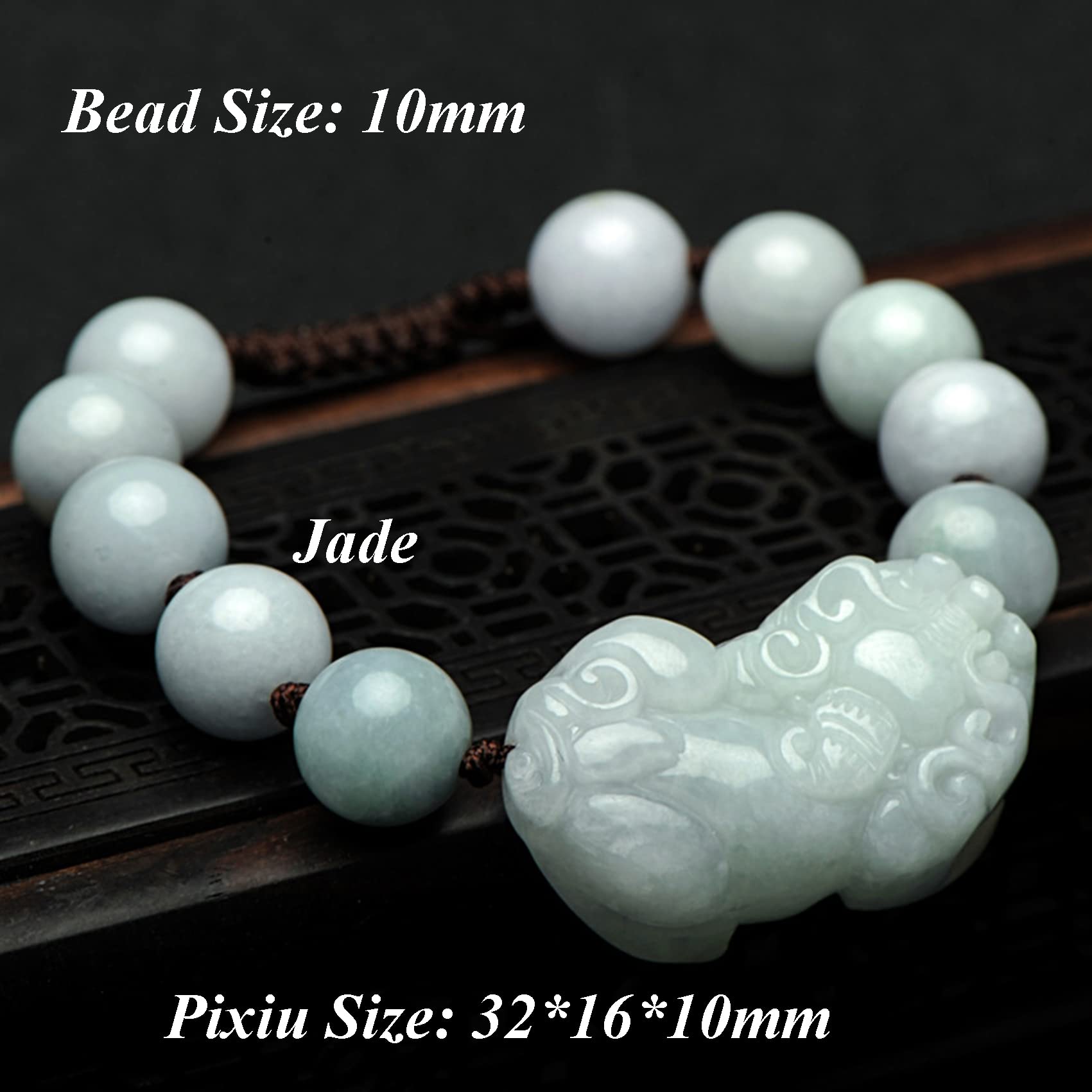 Pulsera de la Suerte, Pulsera Feng Shui, Pi Yao Jade para Mujeres y Hombres, Amuleto Piedra Preciosa Hilo Rojo Chino, ágata roja