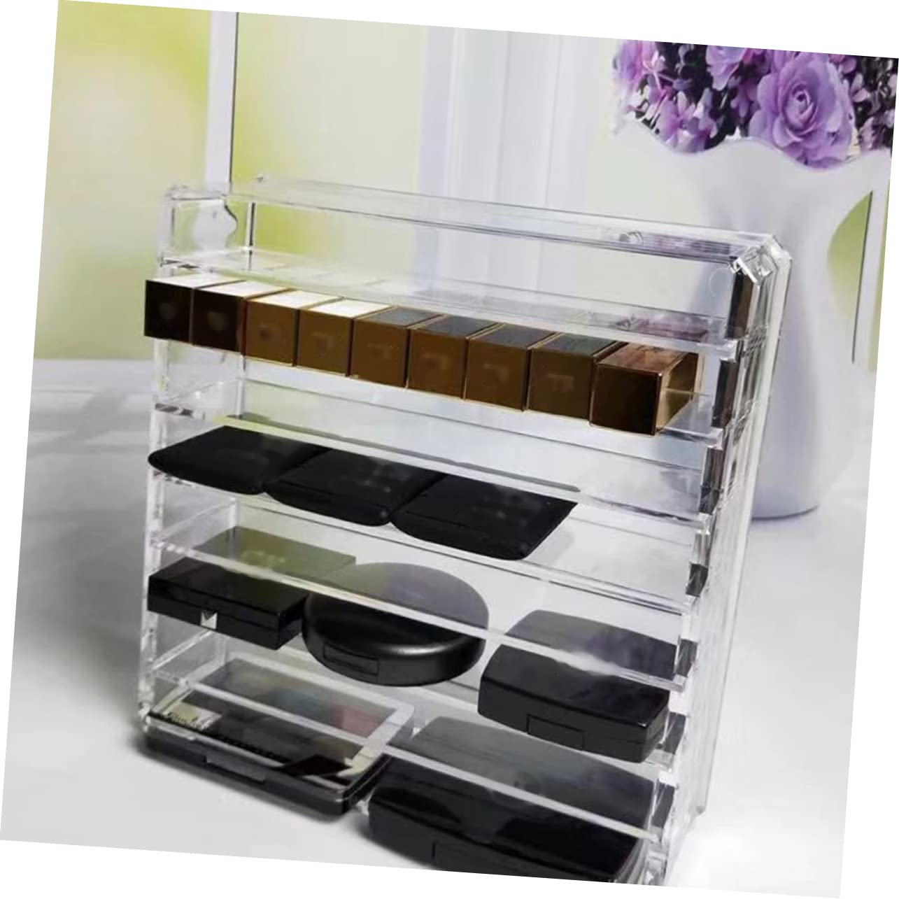 Slots Acrylic Transparent Makeup Storage Box Organizer Per e Cosmetici Design Per e La Camera Per e Ragazze