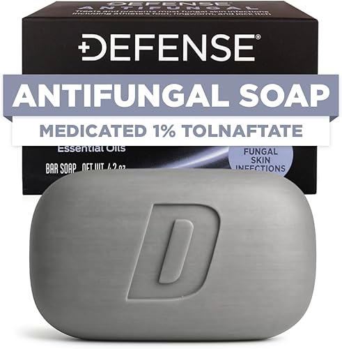 Jabón en barra antifúngico Defense | Picazón en las ingles, tiña, pie de atleta, hongos en la piel | Tratamiento antifúngico medicinal (una barra,