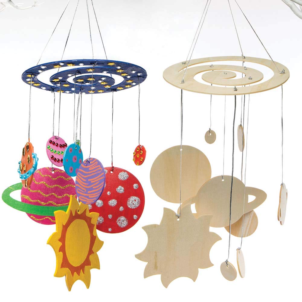Baker Ross AR676 Make Your Own Solar System Model Kit (Pack of 2 Pack, Wood
