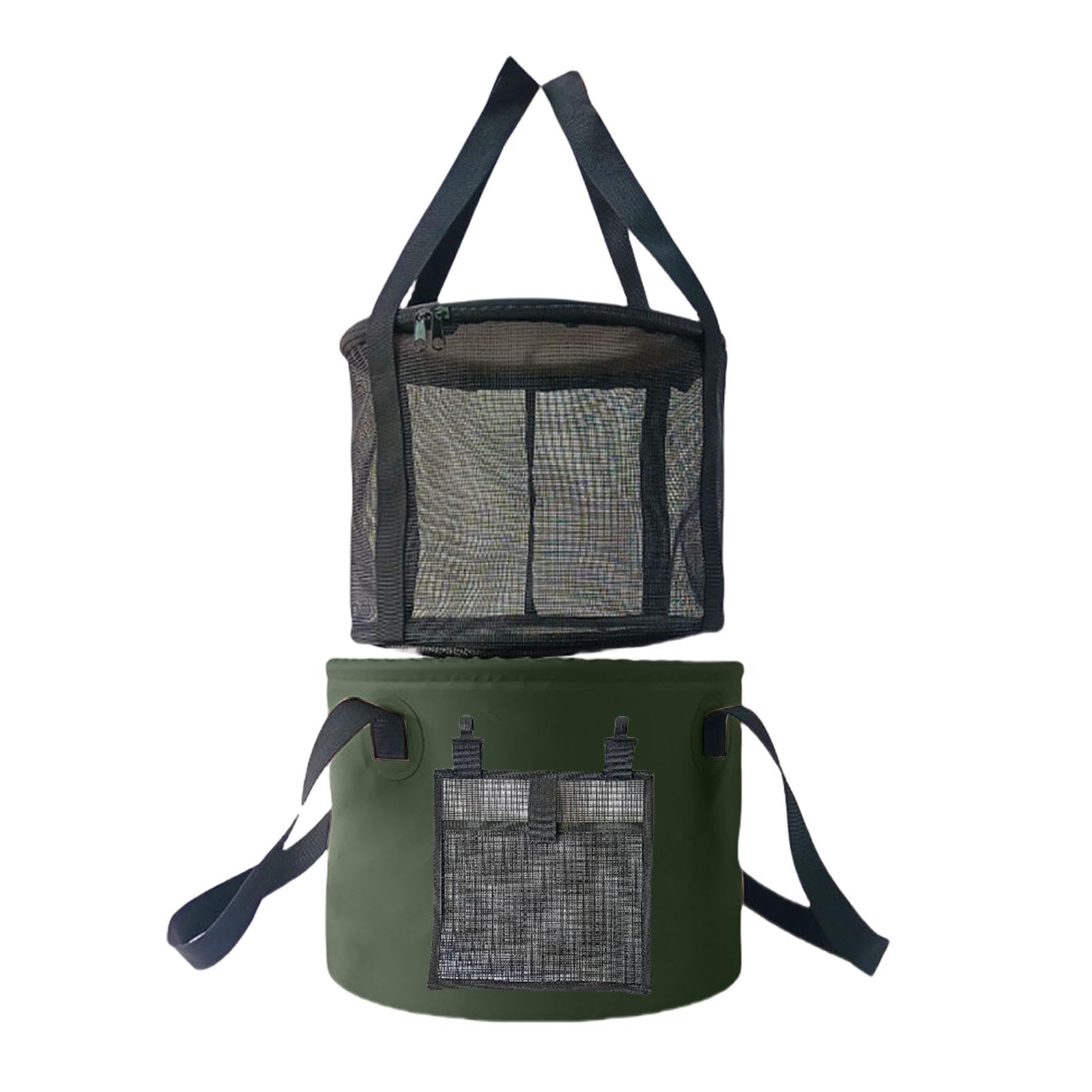 3 Faltbare Wassereimer – Je 20 Liter, 500D PVC, Schwarz, Für Camping, Angeln, Garten
