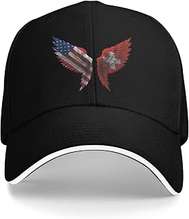 Baseball Cap America and Switzerland Switzer Helvetian Wing Flag Classic Dad Cap for Men Women Adjustable Trucker Caps Snapback Hat Golf Hat Sports Caps Casual Hats Classic Plain Hats Black