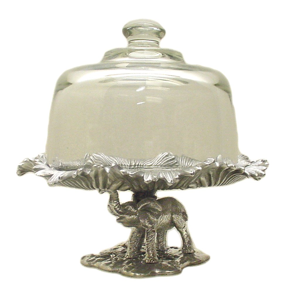 Arthur Court Elephant Footed 8-Inch Plate with Glass Dome
