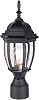 LIT-PaTH Outdoor Post Lighting Fixture Pole Lantern, E26 Medium Base Max 60W, Aluminum Housing Plus Glass, Matte Black Finish, 1-Pack