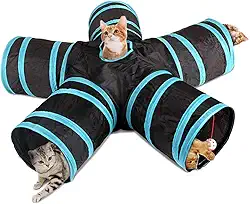 Mingzhe Túnel para gatos de 5 vias para animais de estimação Túnel de brinquedo dobrável para gatos, cães, coelhos, animais de estimação