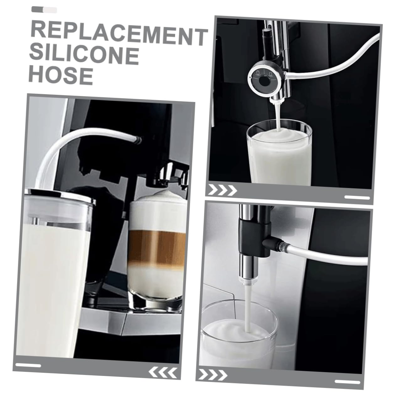 NUOBESTY 3 Set Set di tubi della macchina da caffè Kit accessori per caffè espresso spazzola tubolare tubo flessibile kit tubo prolunga distributore di sapone kit spazzole a tubo plastica