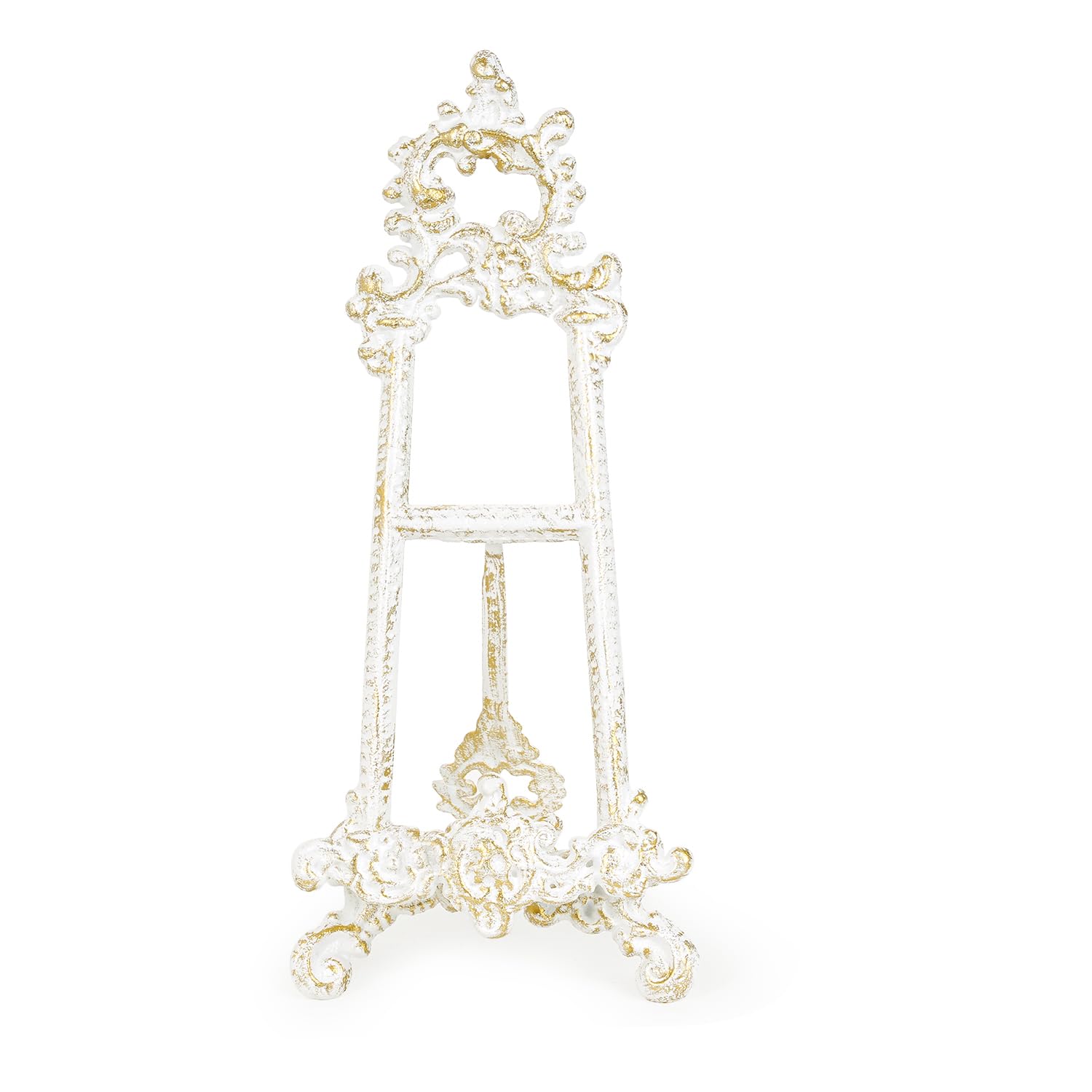 Sungmor Stojak na książkę kucharską w stylu vintage, mały, ozdobny stojak na sztalugę Fleur De Lis, wysoki uchwyt ekspozycyjny na książkę kucharską o średnicy 39 cm