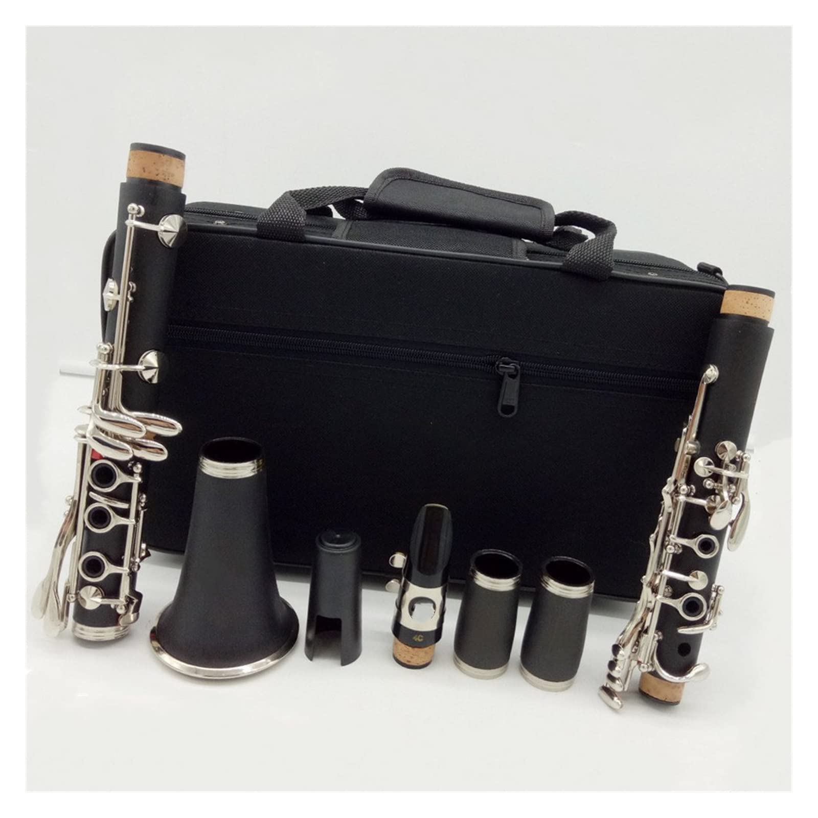 Clarinetto Studente Clarinetti Intermedi BB Resina ABS Opaca Bocchino per Clarinetto in Bachelite 4C Custodia Inclusa + Ance