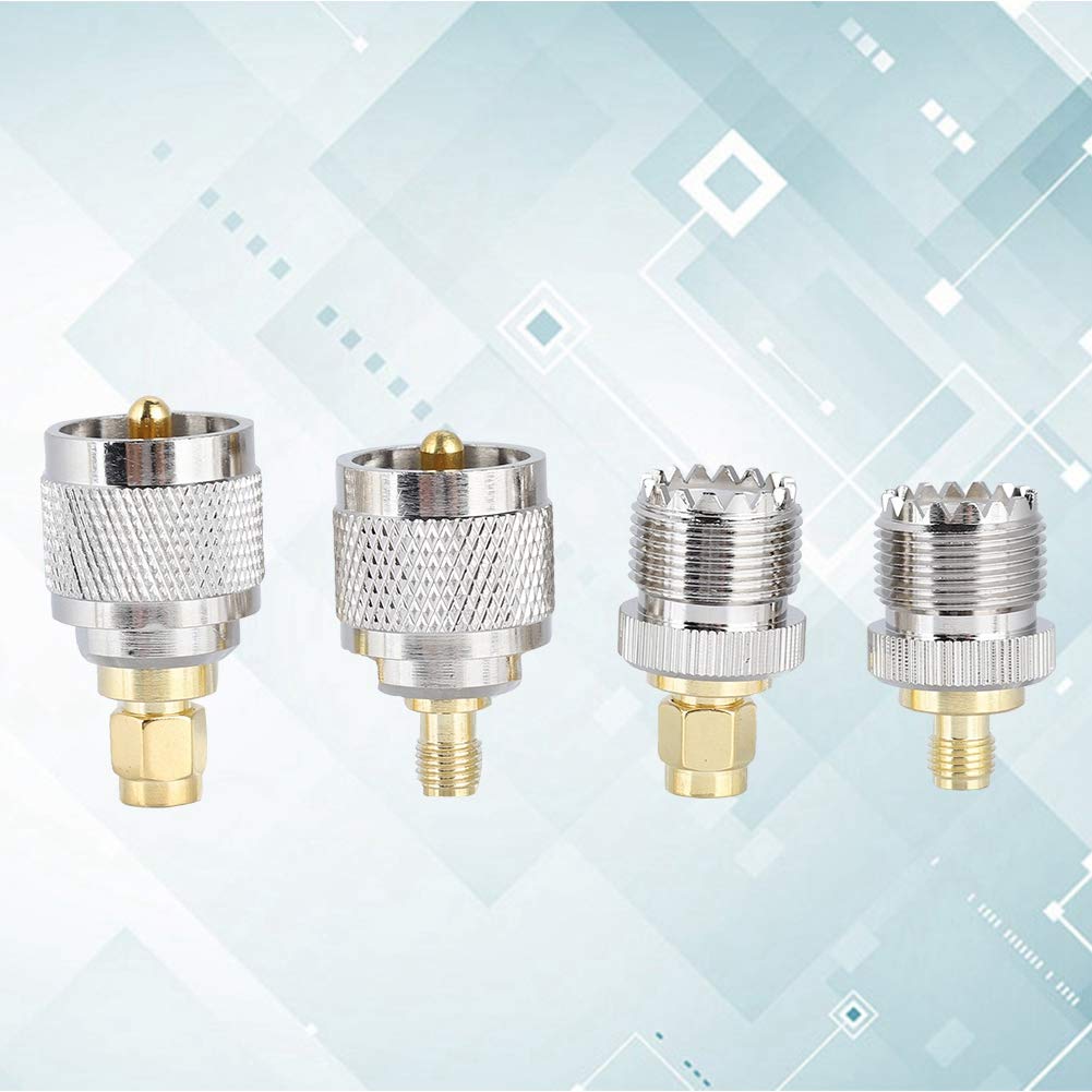 SMA zu UHF Adapter 4er Set Stecker Buchse zu SMA Buchse Stecker RF Koaxialadapter für Antennen WLAN Geräte Koaxialkabel
