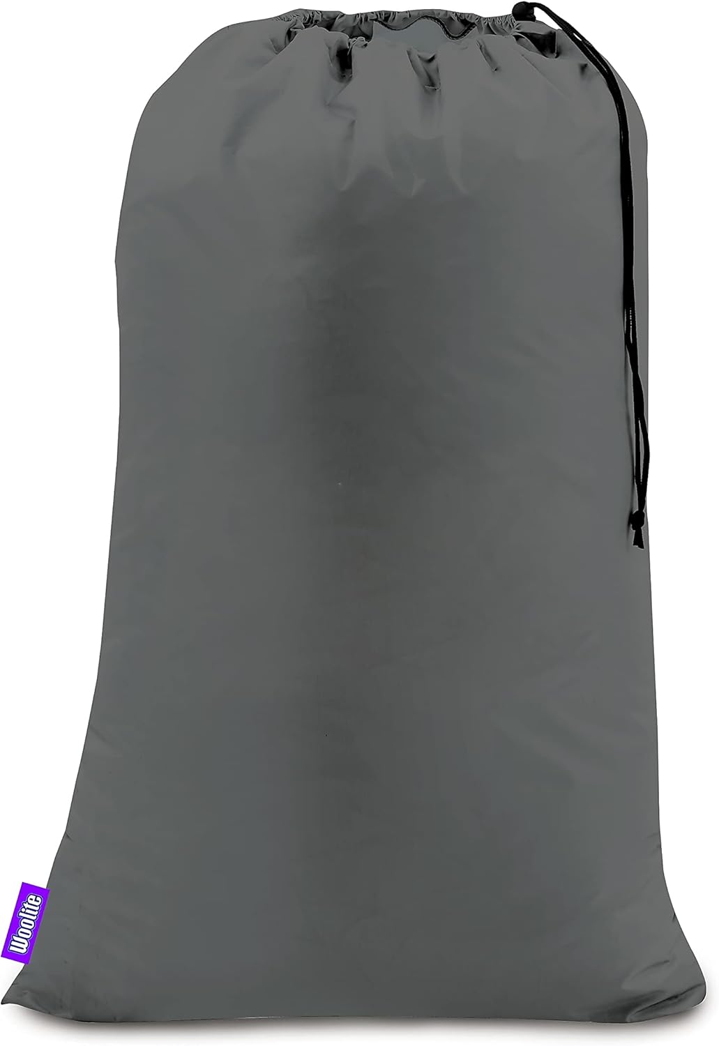 Grey Nylon Antimicrobial Large Drawstring Laundry Bag