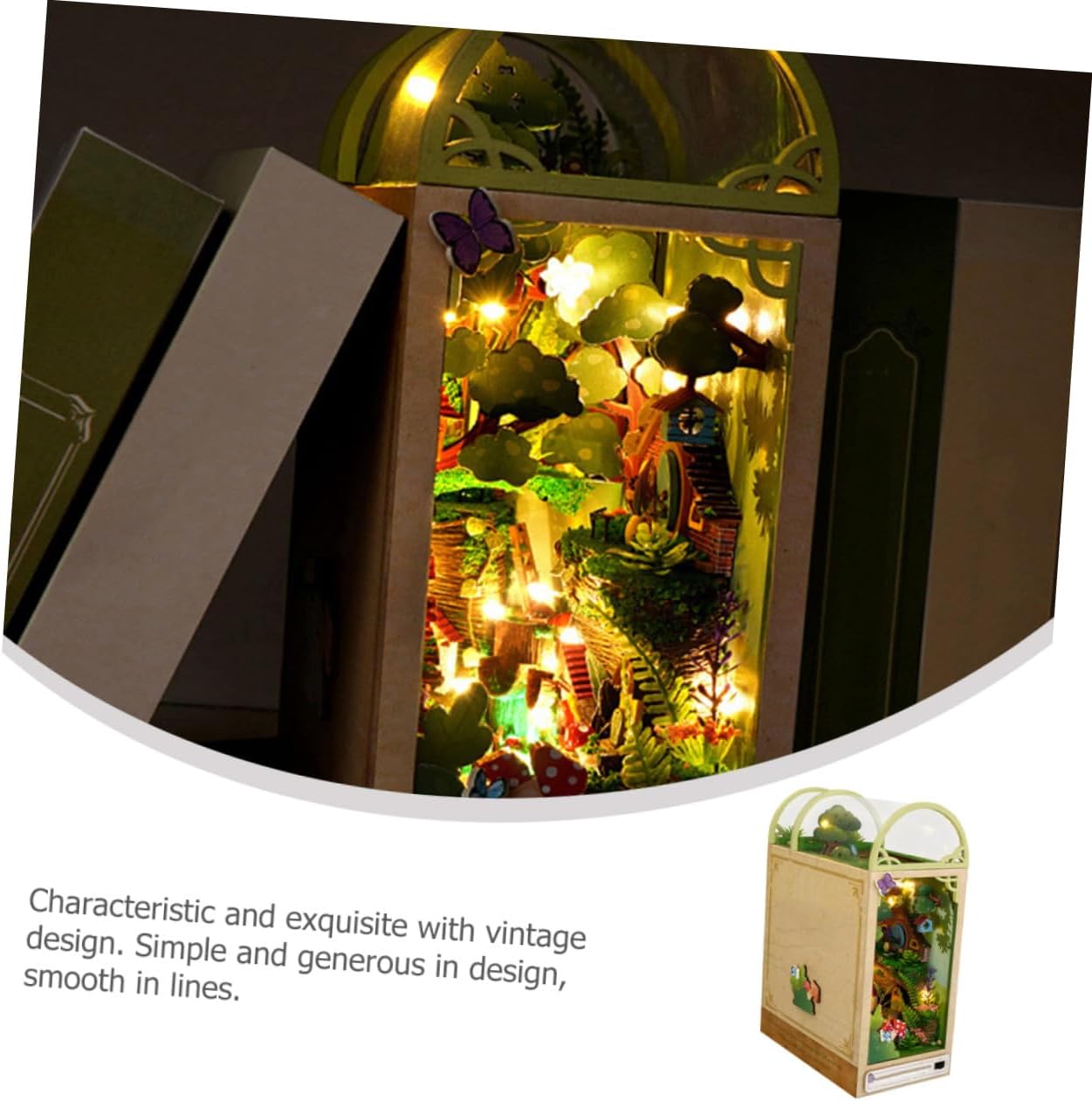 DIY Miniature House Kit Wooden Assemble Your Own Forest Scene House Model No Battery Required for Christmas Birthdays Parties