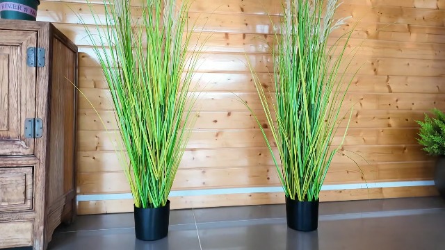 Artificial Plant, 47in Tall, 2pk Grass, Faux House Plants in Pot, Indoor Decorative Flowers &Greenery for Home and Office, Ideal Housewarming Gift