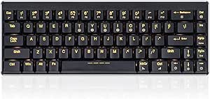 Perixx Micro USB PERIBOARD-428 Mini Mechanical Keyboard with Kailh Low Profile Brown Switch, RGB Backlighting, Black, US English Layout