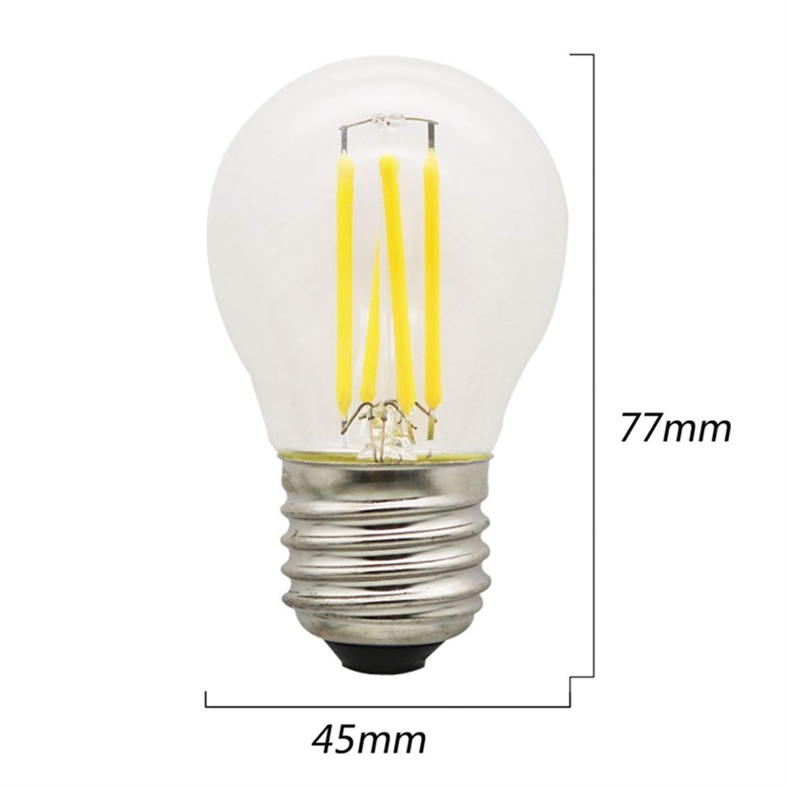 ANTYX 12V E27 LED Glühbirne 24v 36v 4W G45 Warm White 2700K 30W Equivalent 350 Lumen Nicht dimmbare AC/DC 12-36v Satz von 10 [Energieklasse A +]