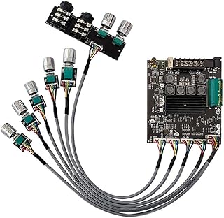 Wireless Bluetooth-Compatible Stereo- Power Amplifier 50+50+100W 2.1 Channel Sound Stereo- Receiver for Home Bluetooth-Compatible Amplifier Board with Subwoofer Output