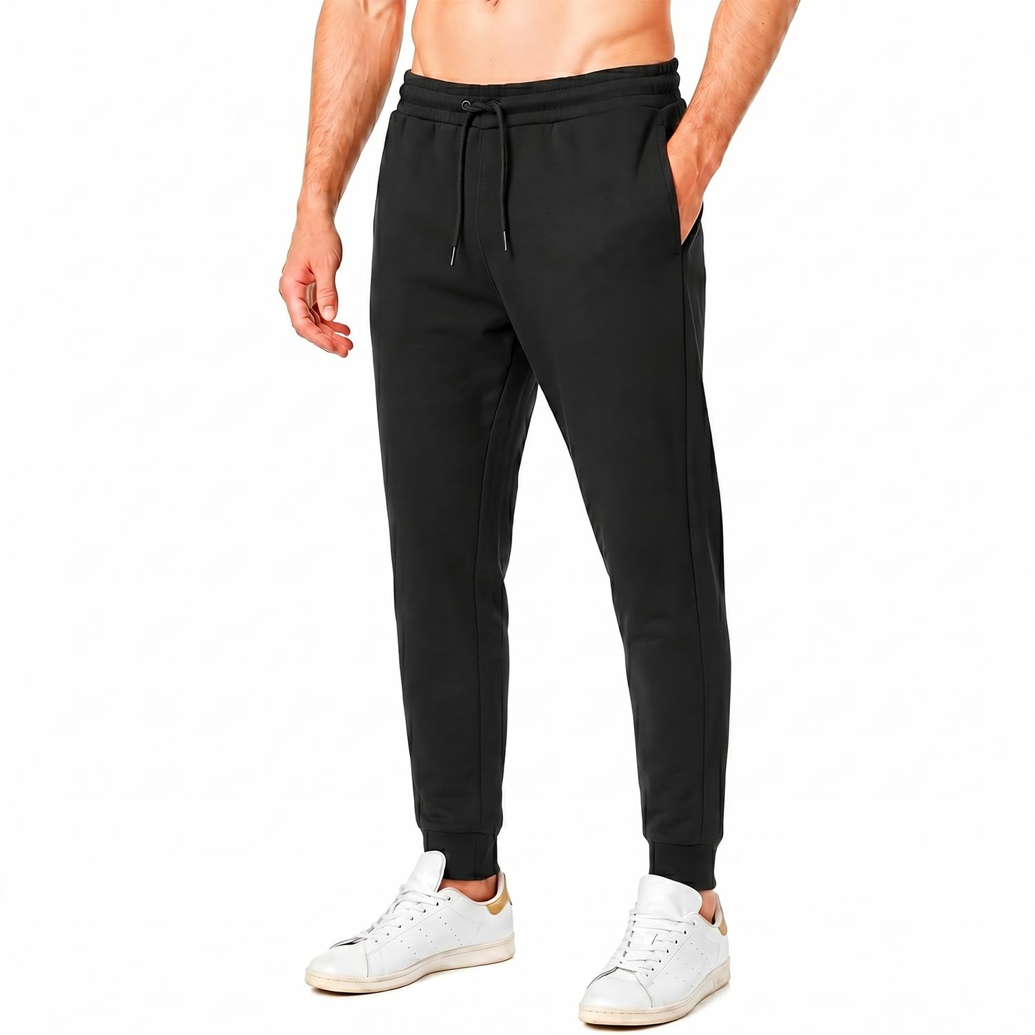 RIPT Essentials Mens Cuffed Joggers Black Cotton/Polyester - XL
