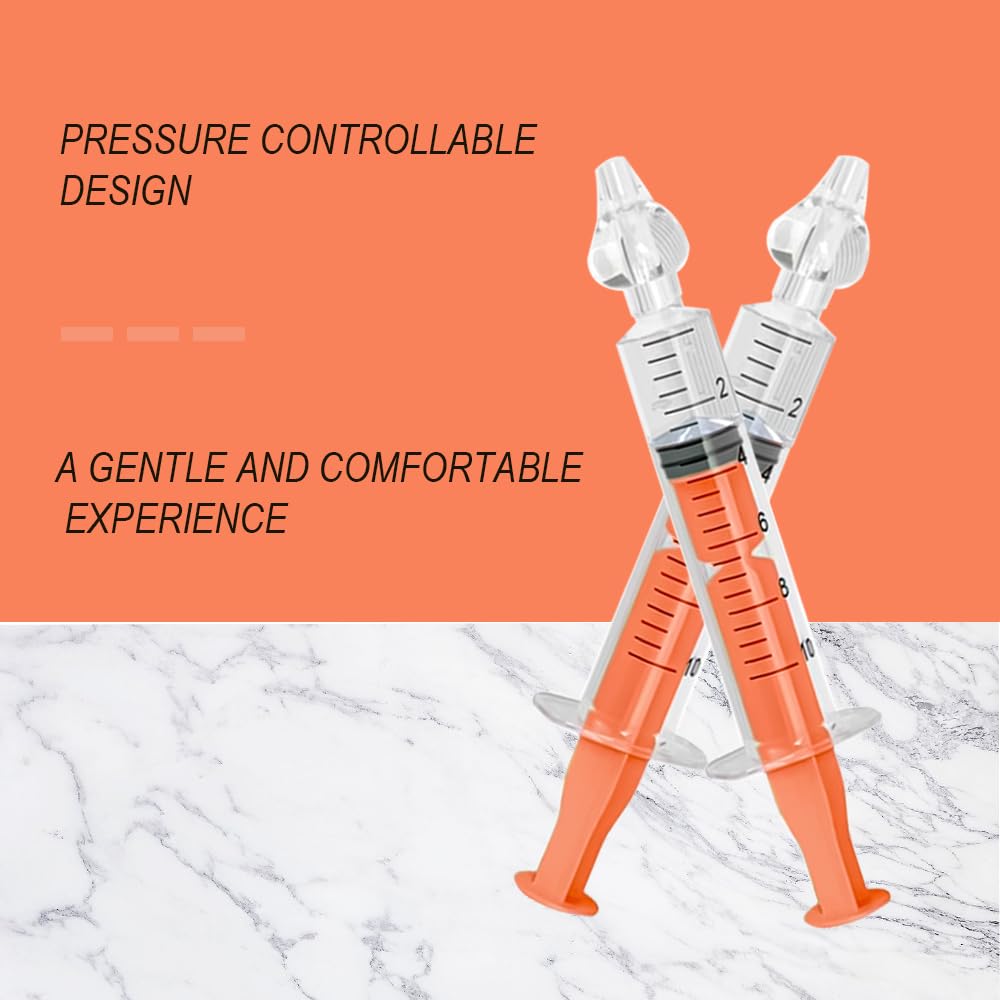 Irrigateur Nasal, 2Pcs Mouché-Bébé Irrigateur Nasal, 10ml Irrigateur Nasal Manuel, Professionnelle Irrigateur Nasal Nettoyant, Portable et Réutilisable