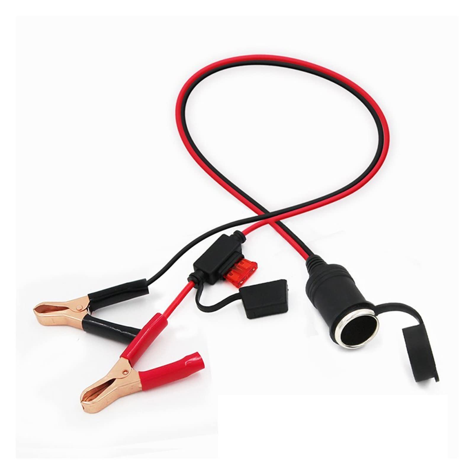 Adaptador Hembra for Encendedor de Cigarrillos de Coche, 2 pies, 12V, 24V, Pinzas de cocodrilo de 10A, Cable de extensión con Clip for batería de Coche