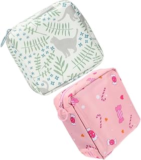 Healvian 2Pcs Period Pad Pouches - Feminine Menstruation First Period Pads Holder Portable Pad Bags Sanitarys Napkin
