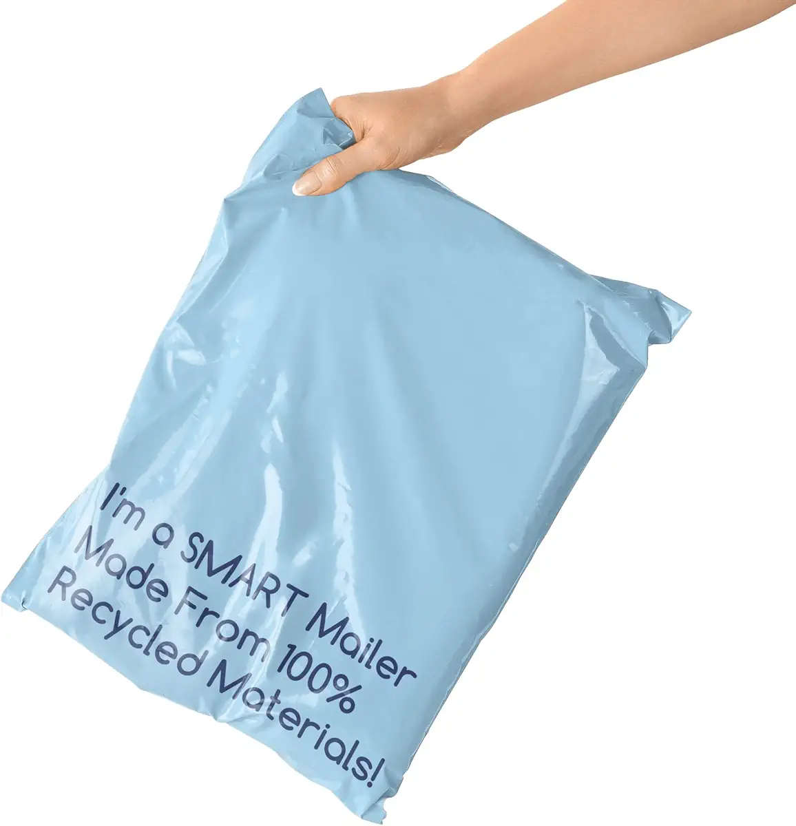 100 Count, 12x15.5 inch 100% Recycled Poly Mailers Eco Friendly Packaging Envelopes Supplies Mailing Bags 2.5 Mil Thick - SMART Mailer