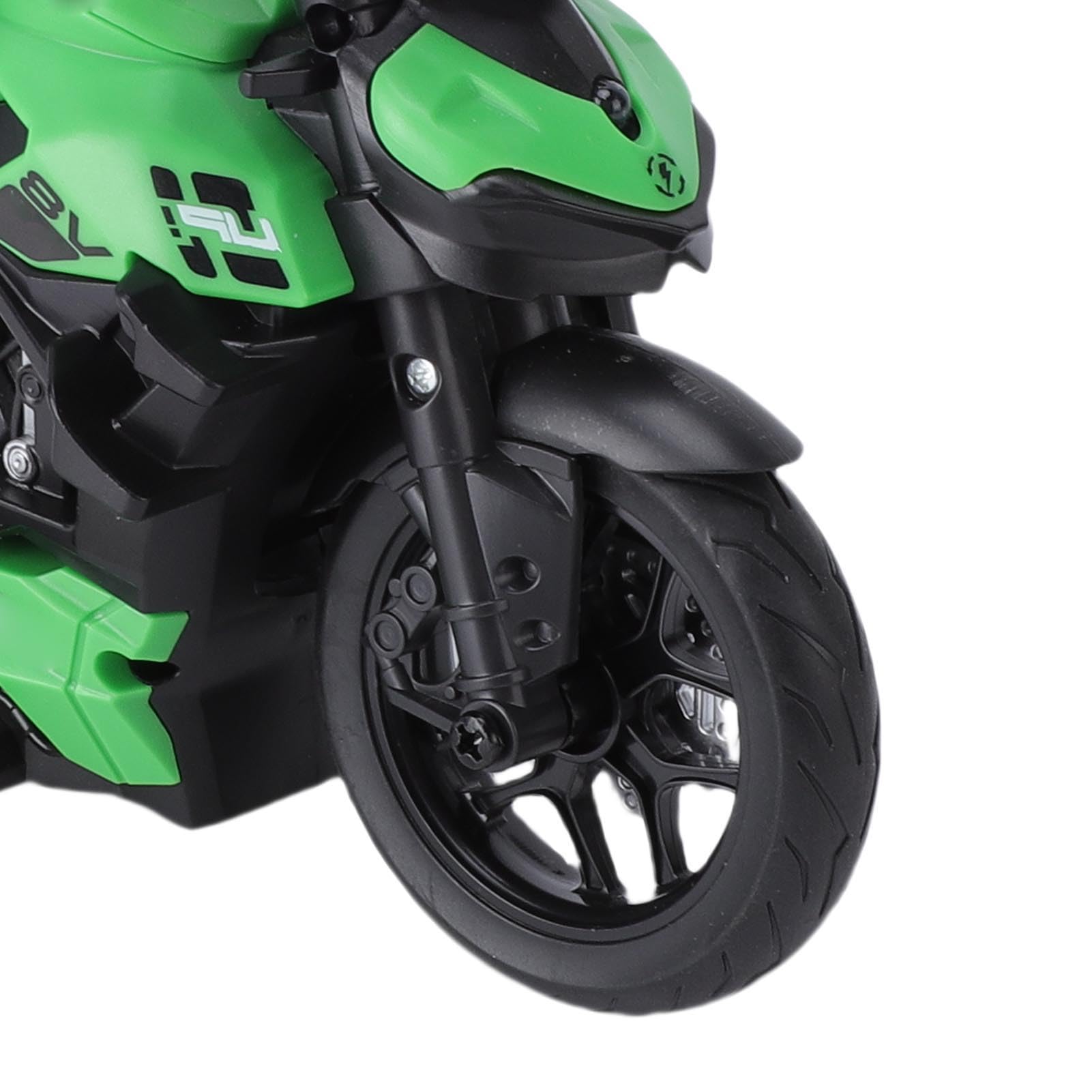 Naroote Moto RC, Moto RC de Alta Velocidad con Efectos de Iluminación Geniales y Potente Motor Eléctrico, Manejo Flexible, Experiencia Divertida para Los Amantes de Las Acrobacias (Green)